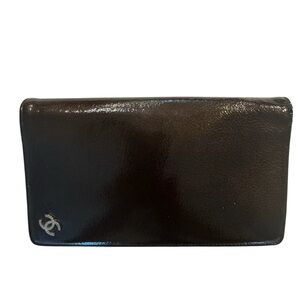 Chanel Black Patent Leather Wallet